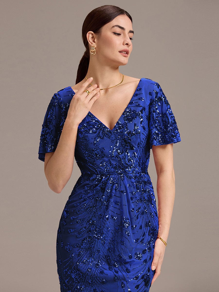 ever PALMER|Sequin Embroidery Mermaid Formal Dress