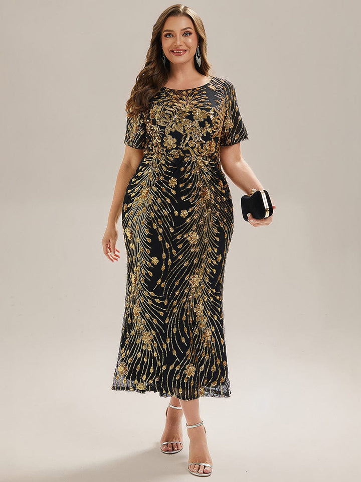 ever HAYLEN|Plus Size Sequin Mermaid Mother of the Bride Dress
