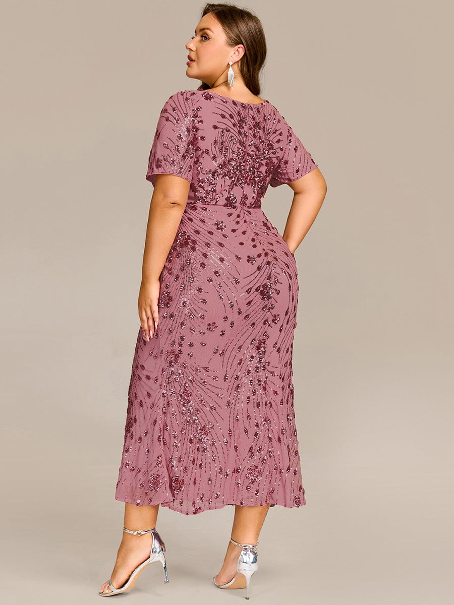 ever HAYLEN|Plus Size Sequin Mermaid Mother of the Bride Dress