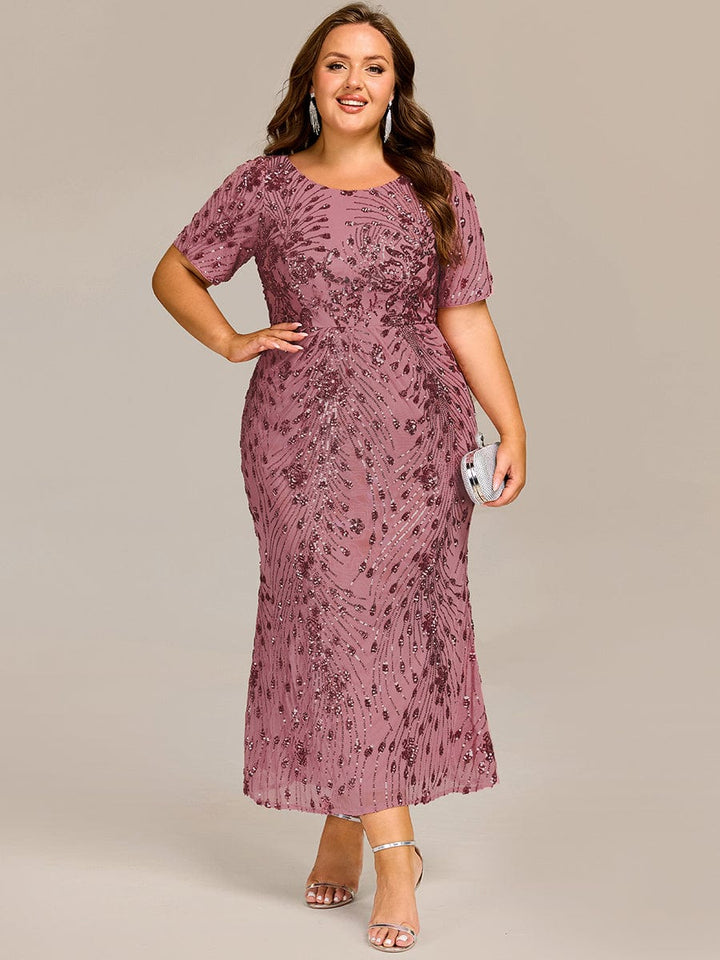 ever HAYLEN|Plus Size Sequin Mermaid Mother of the Bride Dress
