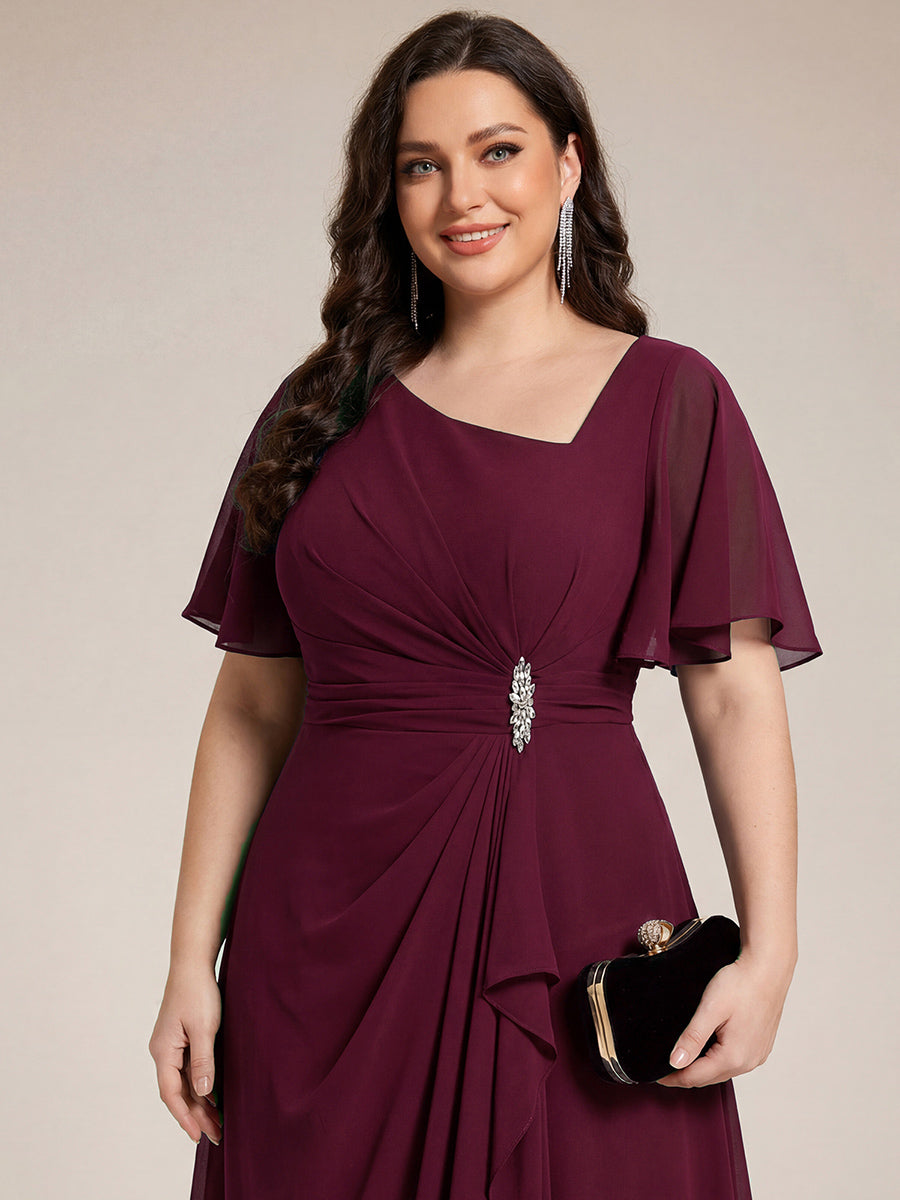 ever LILOU|Ruffle Sleeve Chiffon Midi Mother of the Bride Dress