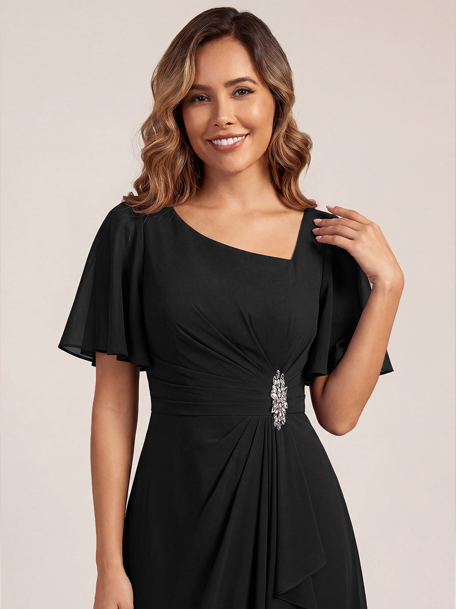 ever LILOU|Ruffle Sleeve Chiffon Midi Mother of the Bride Dress