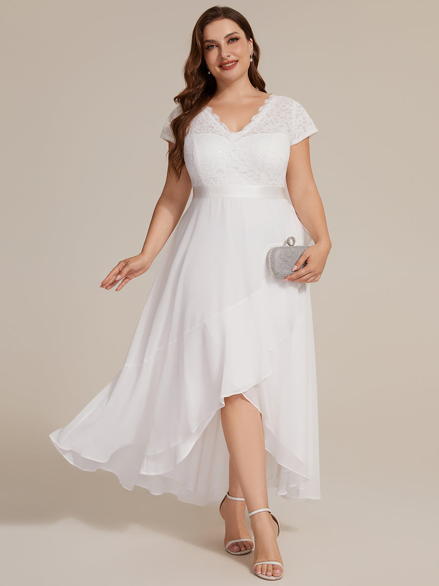 Plus Size Deep V-Neck Chiffon Evening Dress