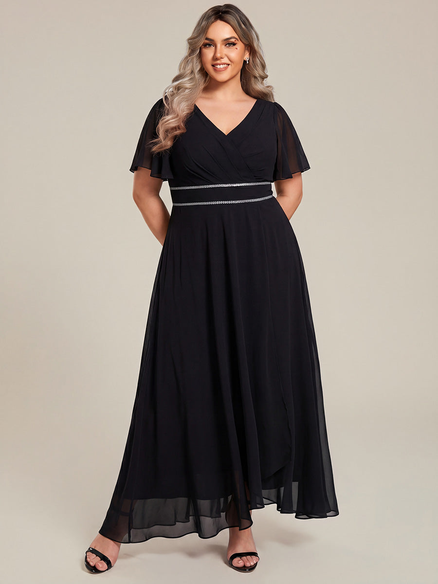 ever DAKOTA|High-Low Flowy Chiffon Wedding Guest Dress