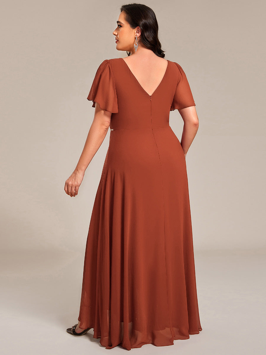 ever DAKOTA|High-Low Flowy Chiffon Wedding Guest Dress