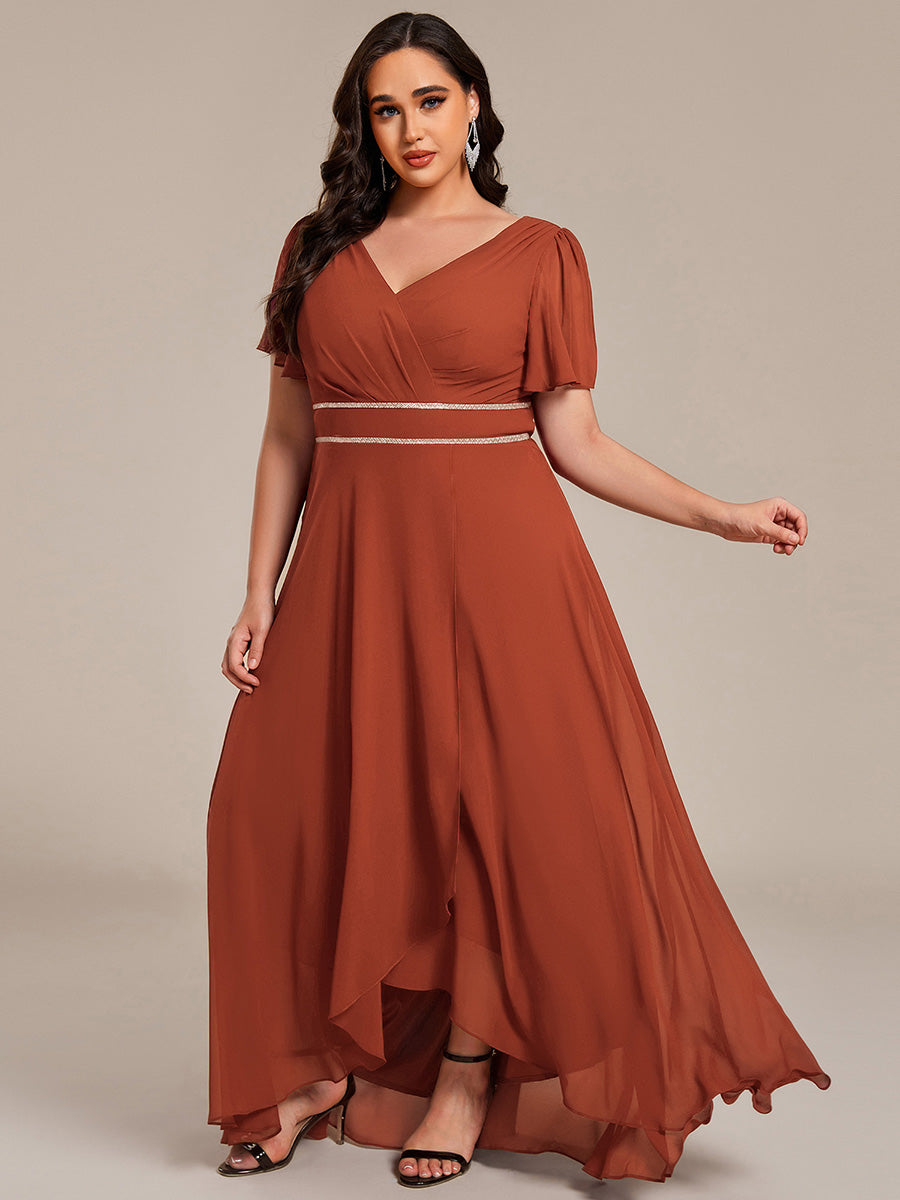 ever DAKOTA|High-Low Flowy Chiffon Wedding Guest Dress