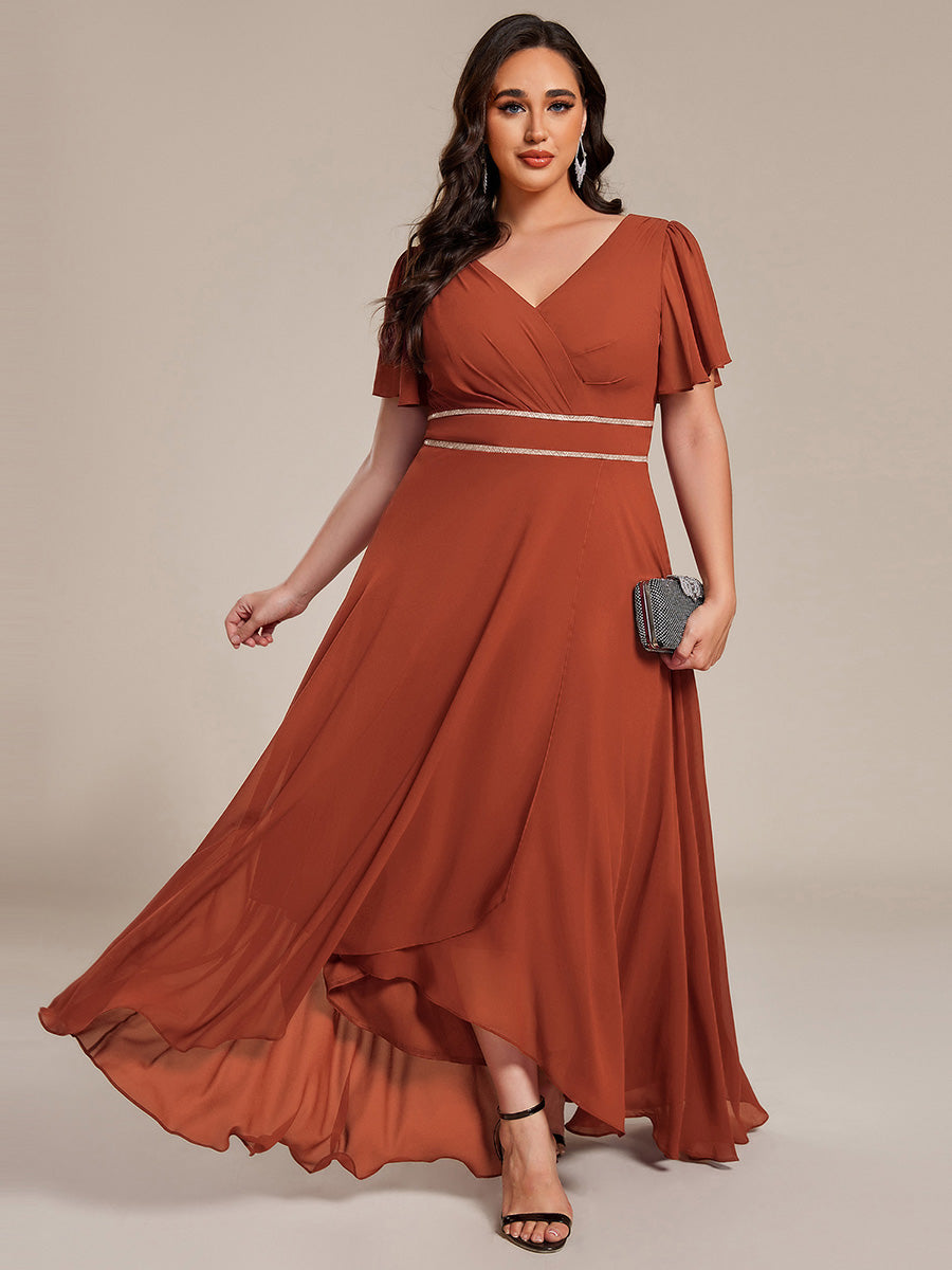 ever DAKOTA|High-Low Flowy Chiffon Wedding Guest Dress