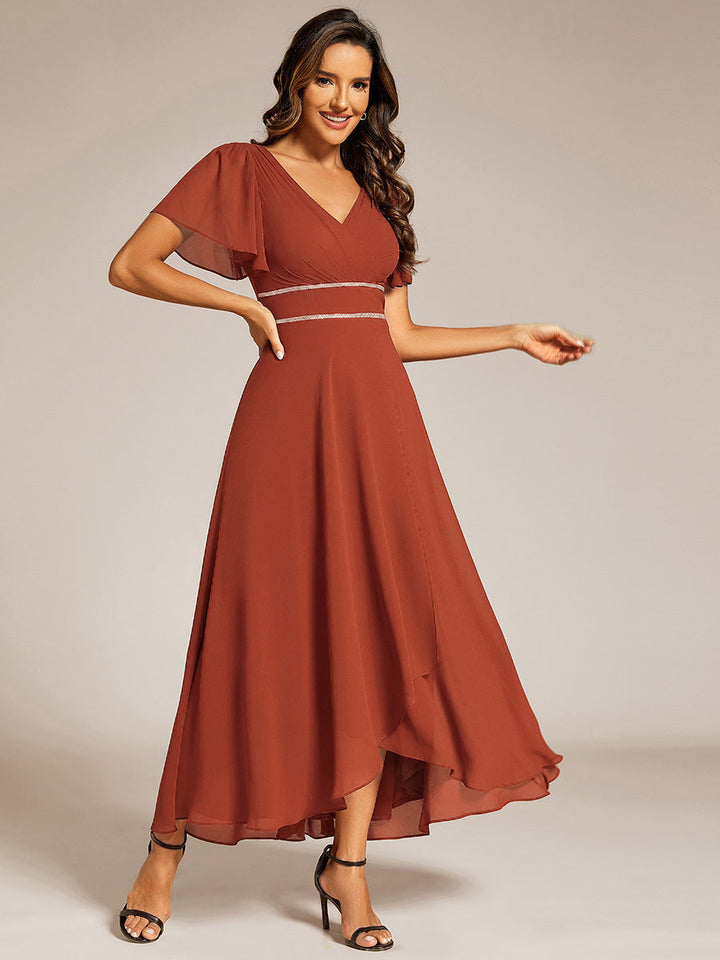 ever DAKOTA|High-Low Flowy Chiffon Wedding Guest Dress