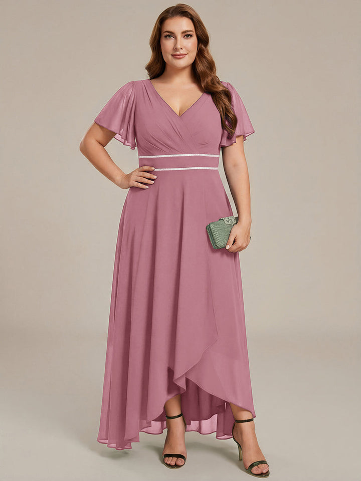 ever DAKOTA|High-Low Flowy Chiffon Wedding Guest Dress