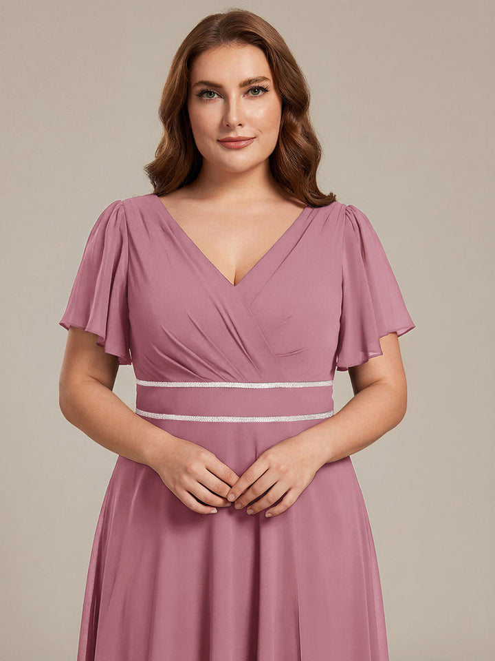ever DAKOTA|High-Low Flowy Chiffon Wedding Guest Dress