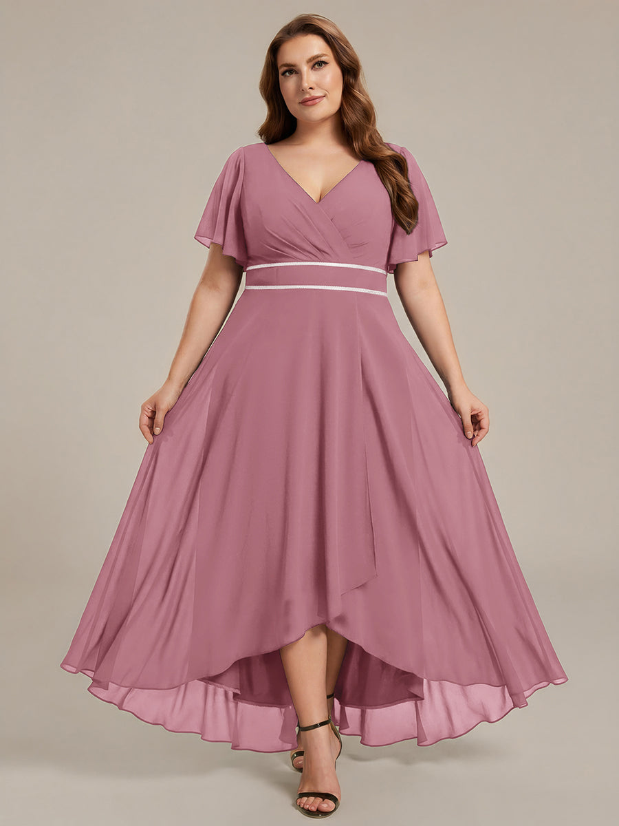 ever DAKOTA|High-Low Flowy Chiffon Wedding Guest Dress