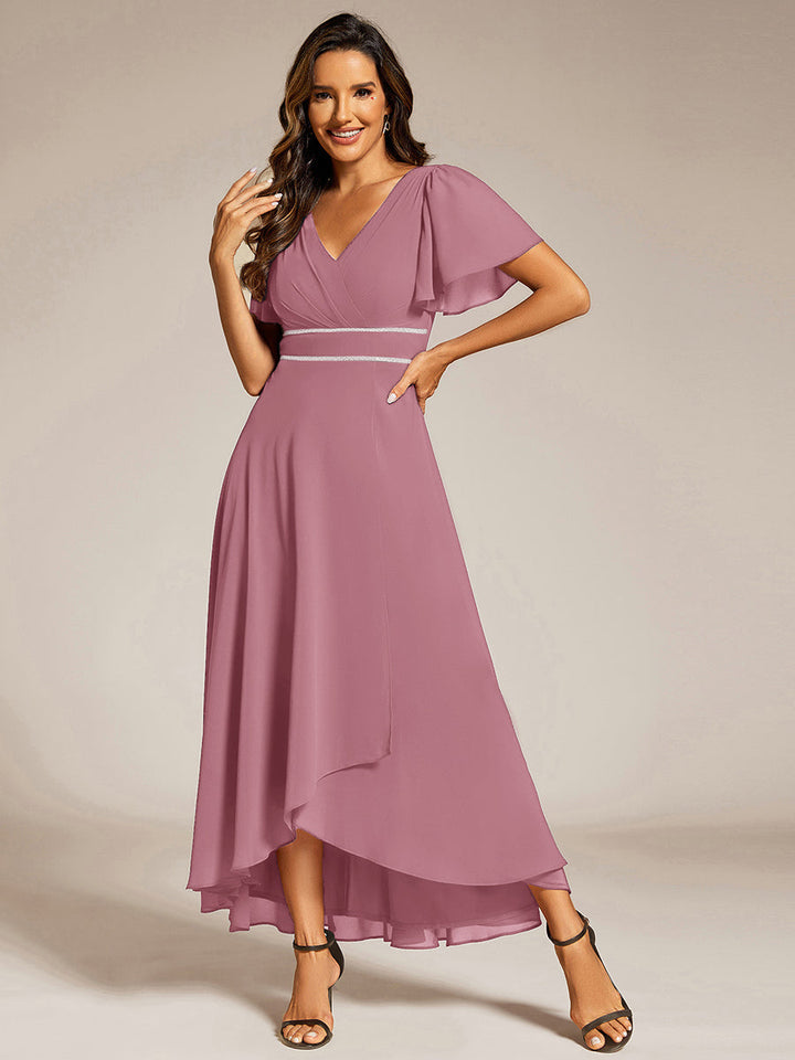ever DAKOTA|High-Low Flowy Chiffon Wedding Guest Dress
