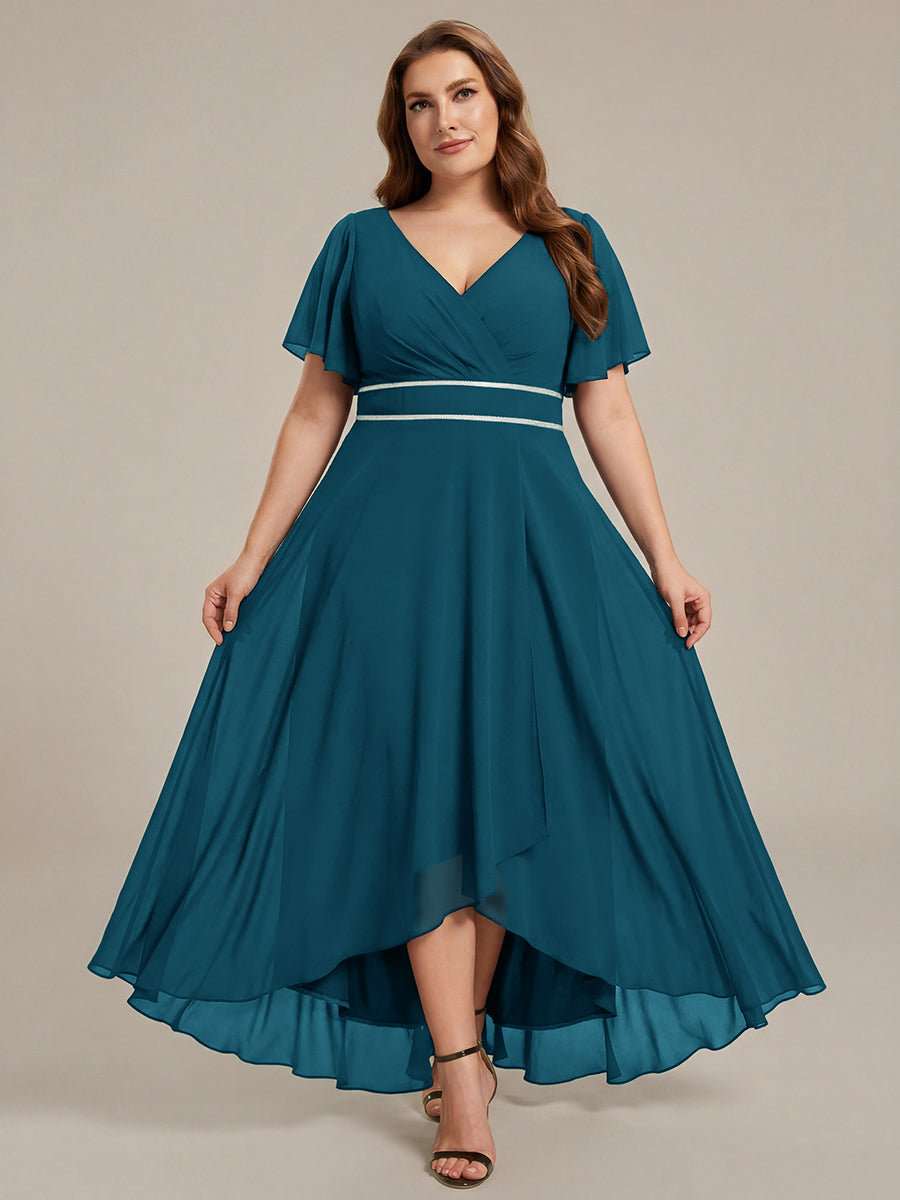 ever DAKOTA|High-Low Flowy Chiffon Wedding Guest Dress