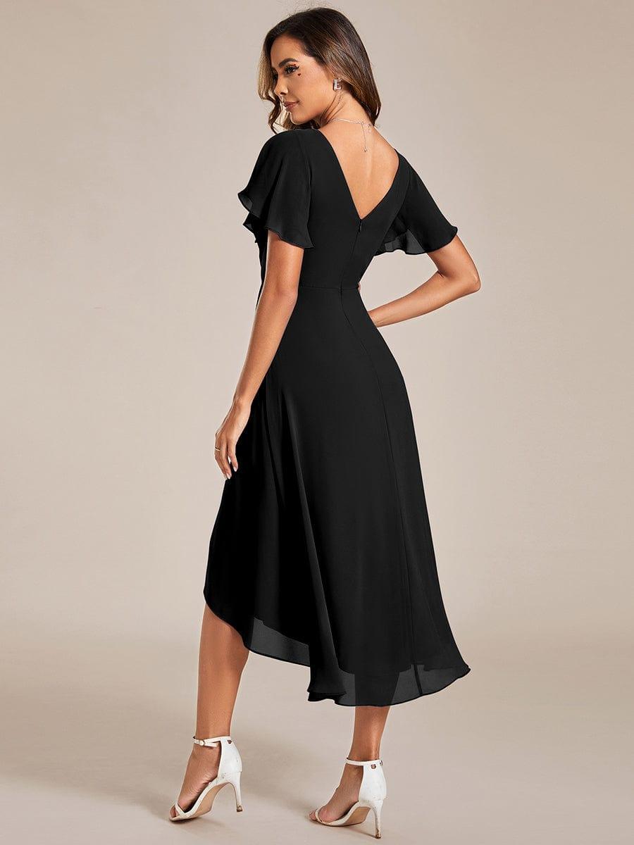 ever FAYE|Plus Size V-Neck Pleated Chiffon Midi Wedding Guest Dress