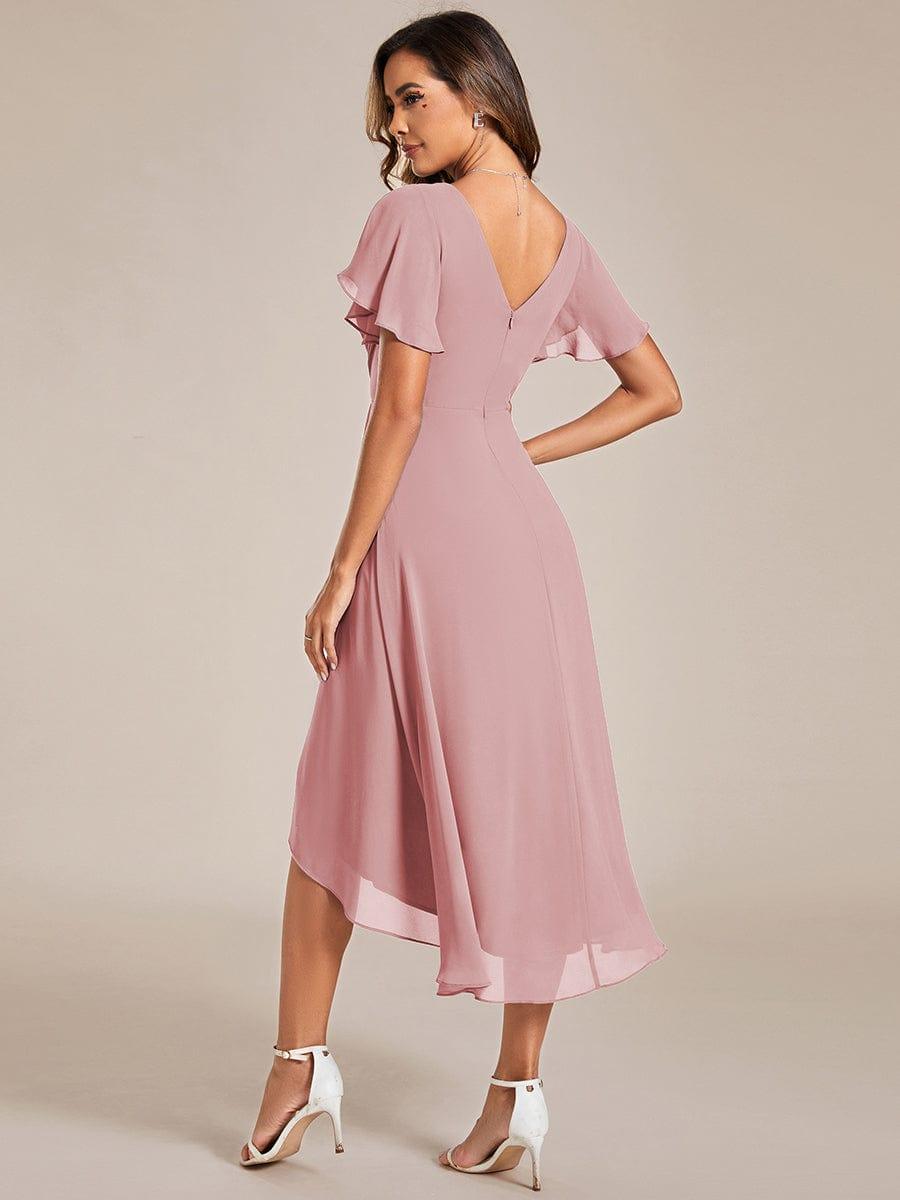 ever FAYE|Plus Size V-Neck Pleated Chiffon Midi Wedding Guest Dress
