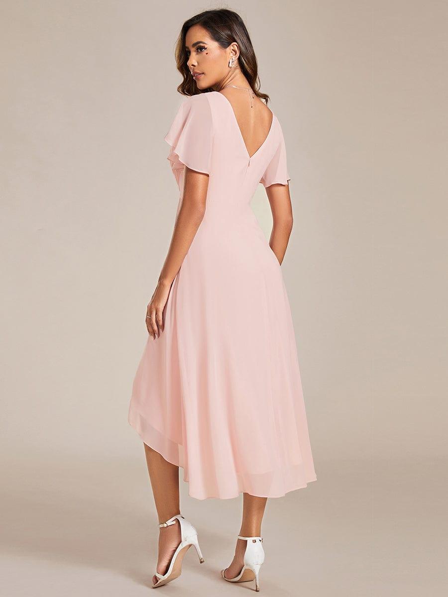 ever FAYE|Plus Size V-Neck Pleated Chiffon Midi Wedding Guest Dress