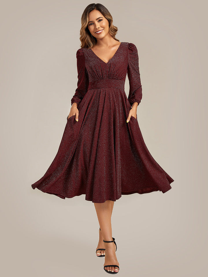 ever GREER|With Pocket Glitter Midi Wedding Guest Dress
