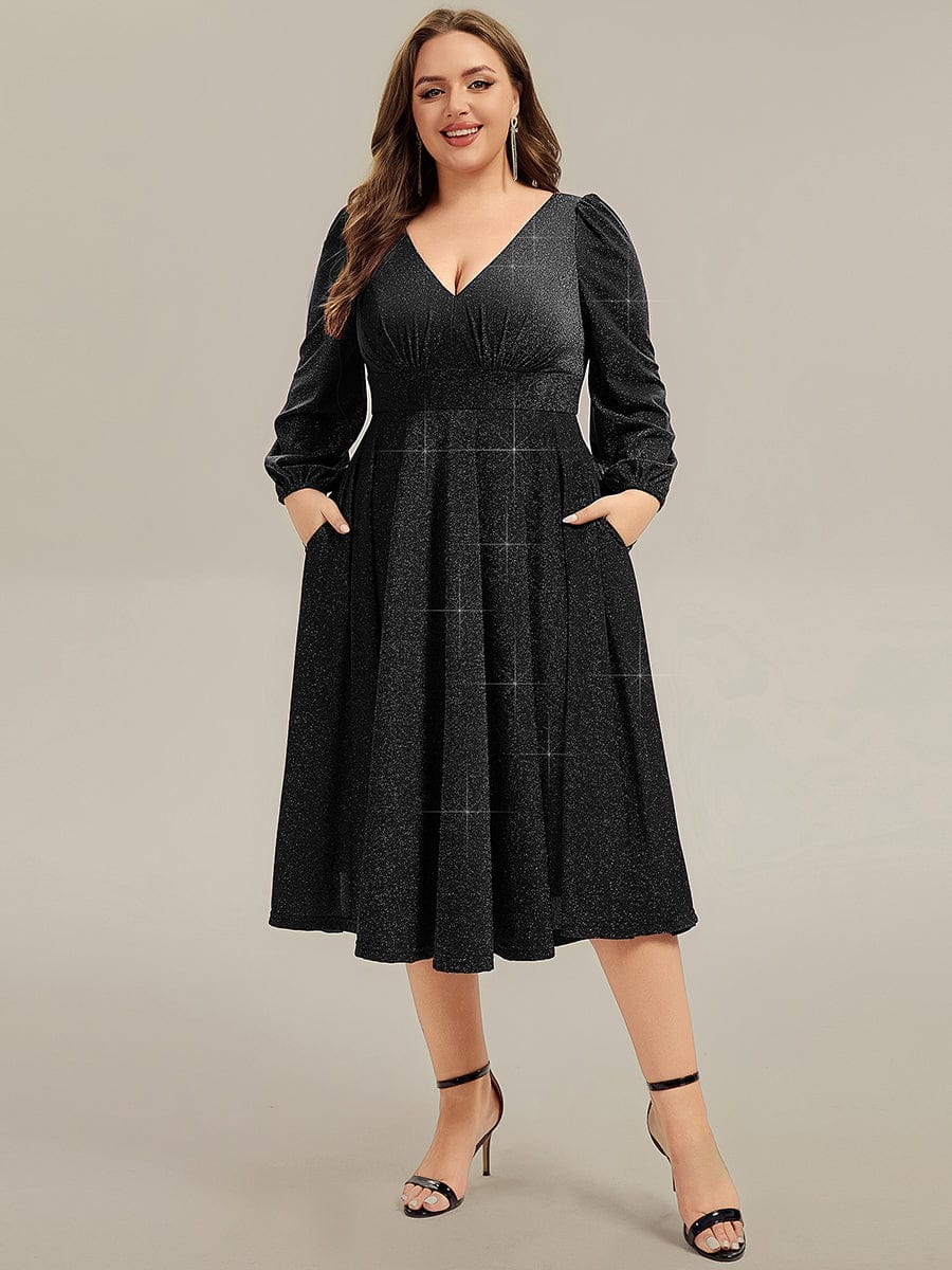ever GREER|With Pocket Glitter Midi Wedding Guest Dress
