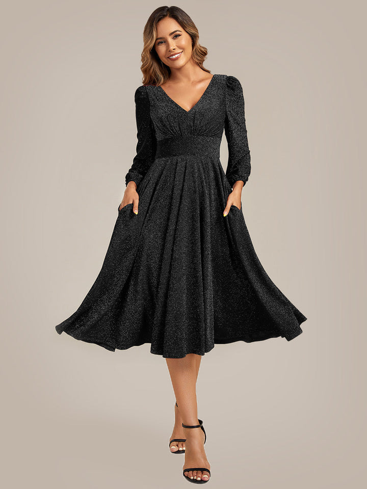 ever GREER|With Pocket Glitter Midi Wedding Guest Dress