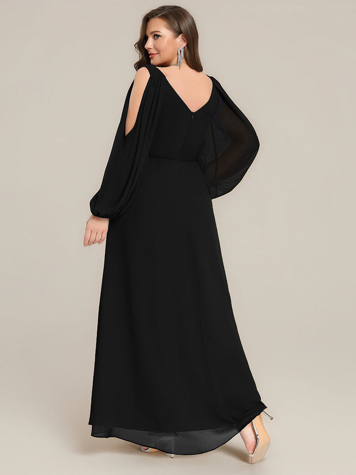 Plus Size Cut-Out Detail Chiffon Evening Dress