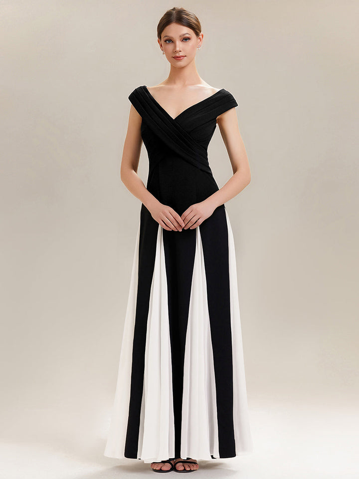 ever ONYX|Elegant Design Knit Cap Sleeve Formal Dress