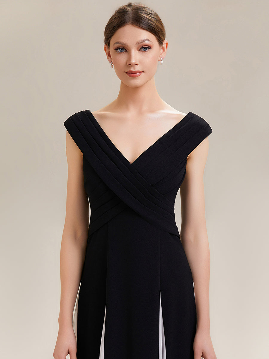 ever ONYX|Elegant Design Knit Cap Sleeve Formal Dress