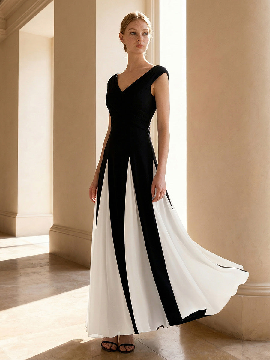 ever ONYX|Elegant Design Knit Cap Sleeve Formal Dress