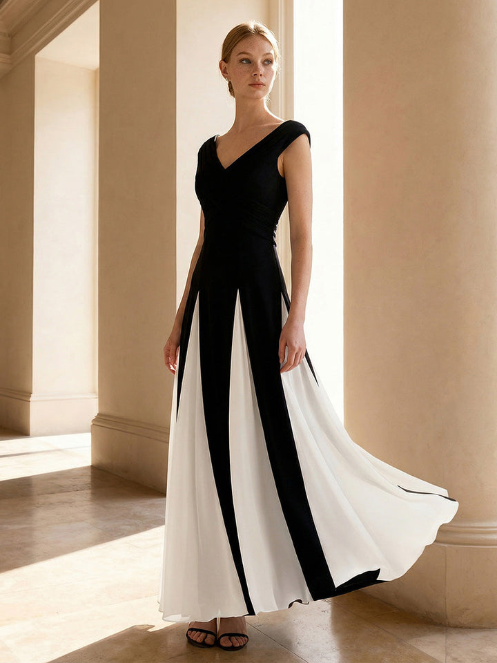 ever ONYX|Elegant Design Knit Cap Sleeve Formal Dress