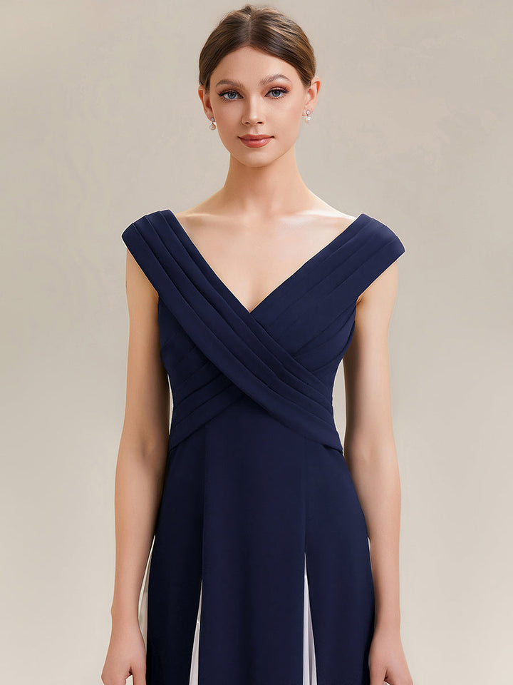 ever ONYX|Elegant Design Knit Cap Sleeve Formal Dress