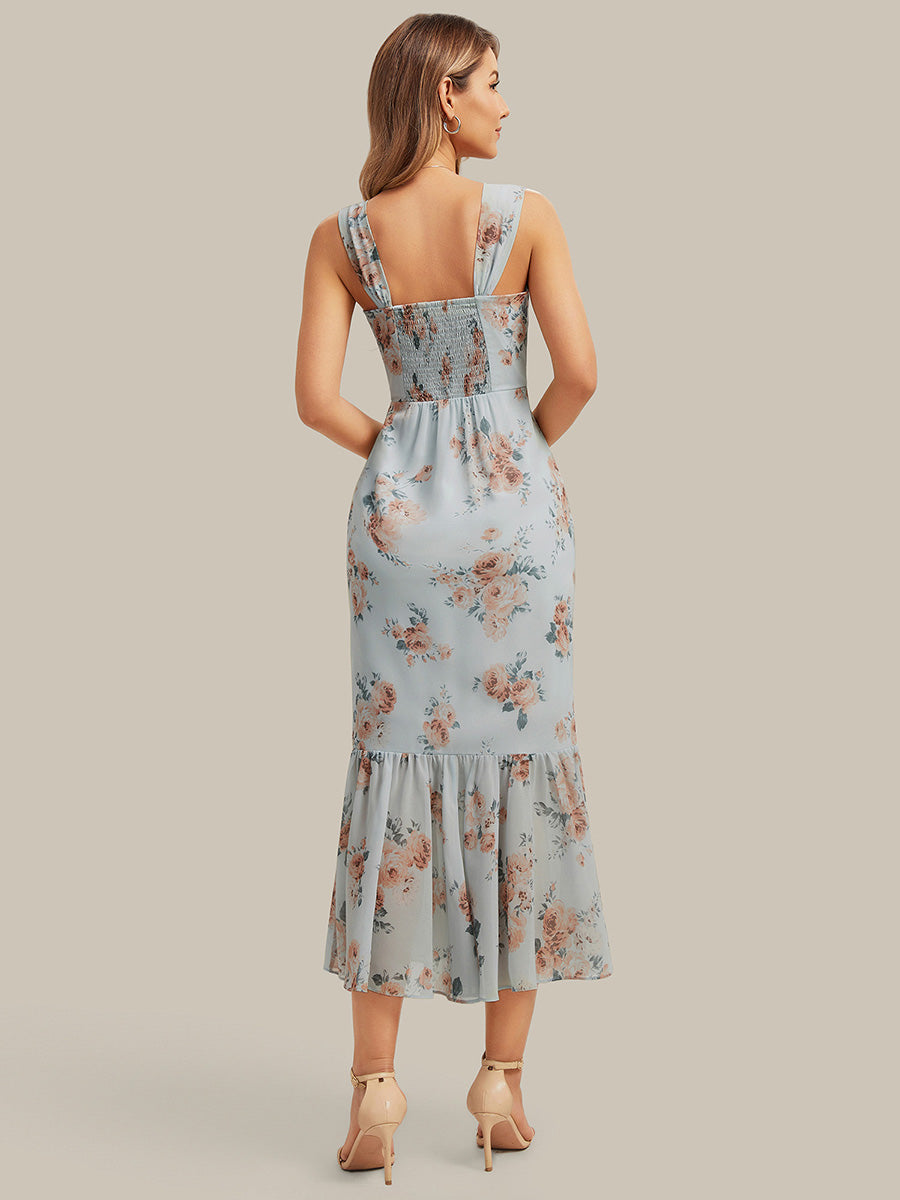 Mermaid Chiffon Sleeveless Wedding Guest Dress
