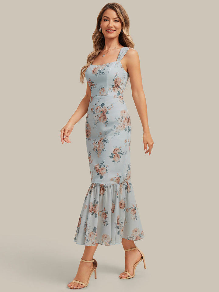 Mermaid Chiffon Sleeveless Wedding Guest Dress