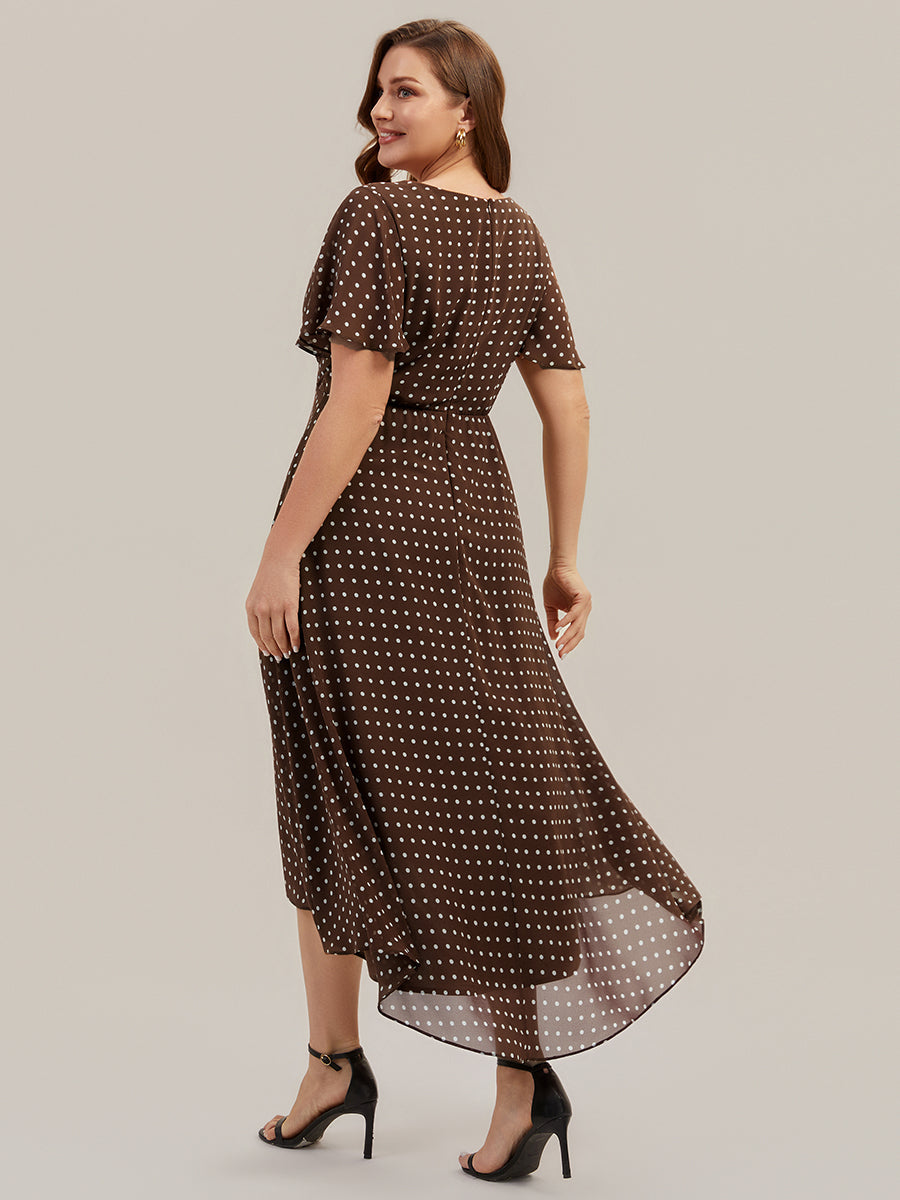 Plus Size Printed Chiffon Wedding Guest Dress