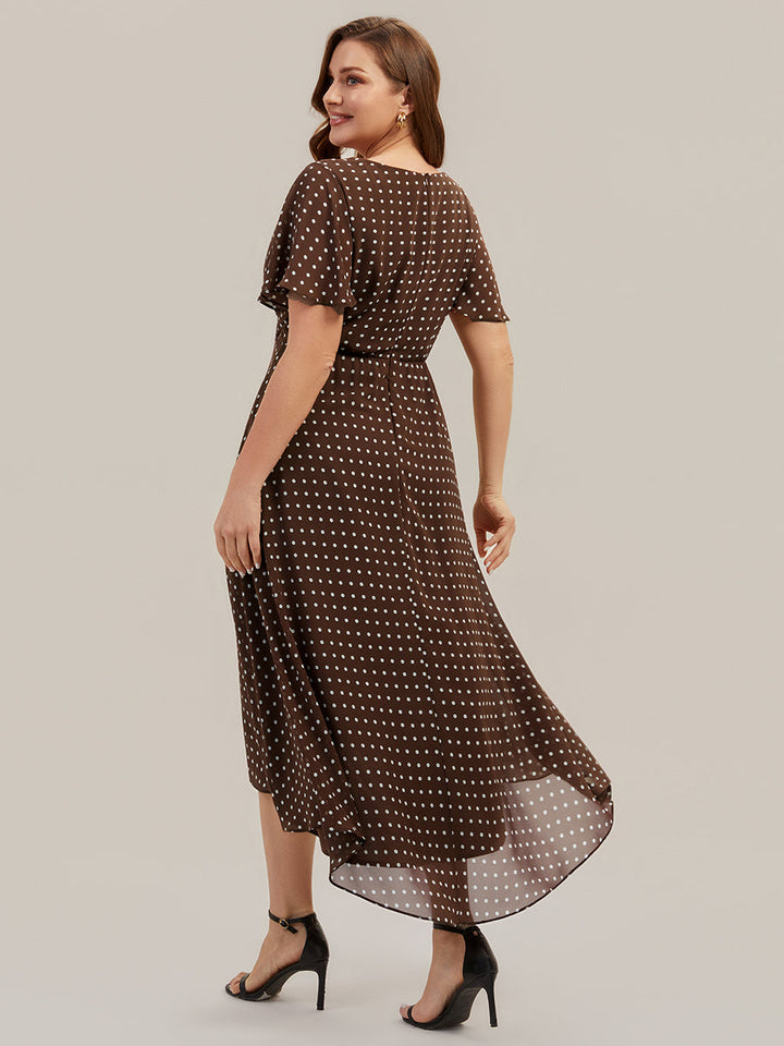 Plus Size Printed Chiffon Wedding Guest Dress