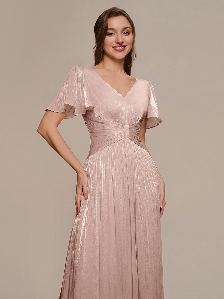 Ruffled Sea-island Ruffle Sleeve Midi Wedding Guest Dress