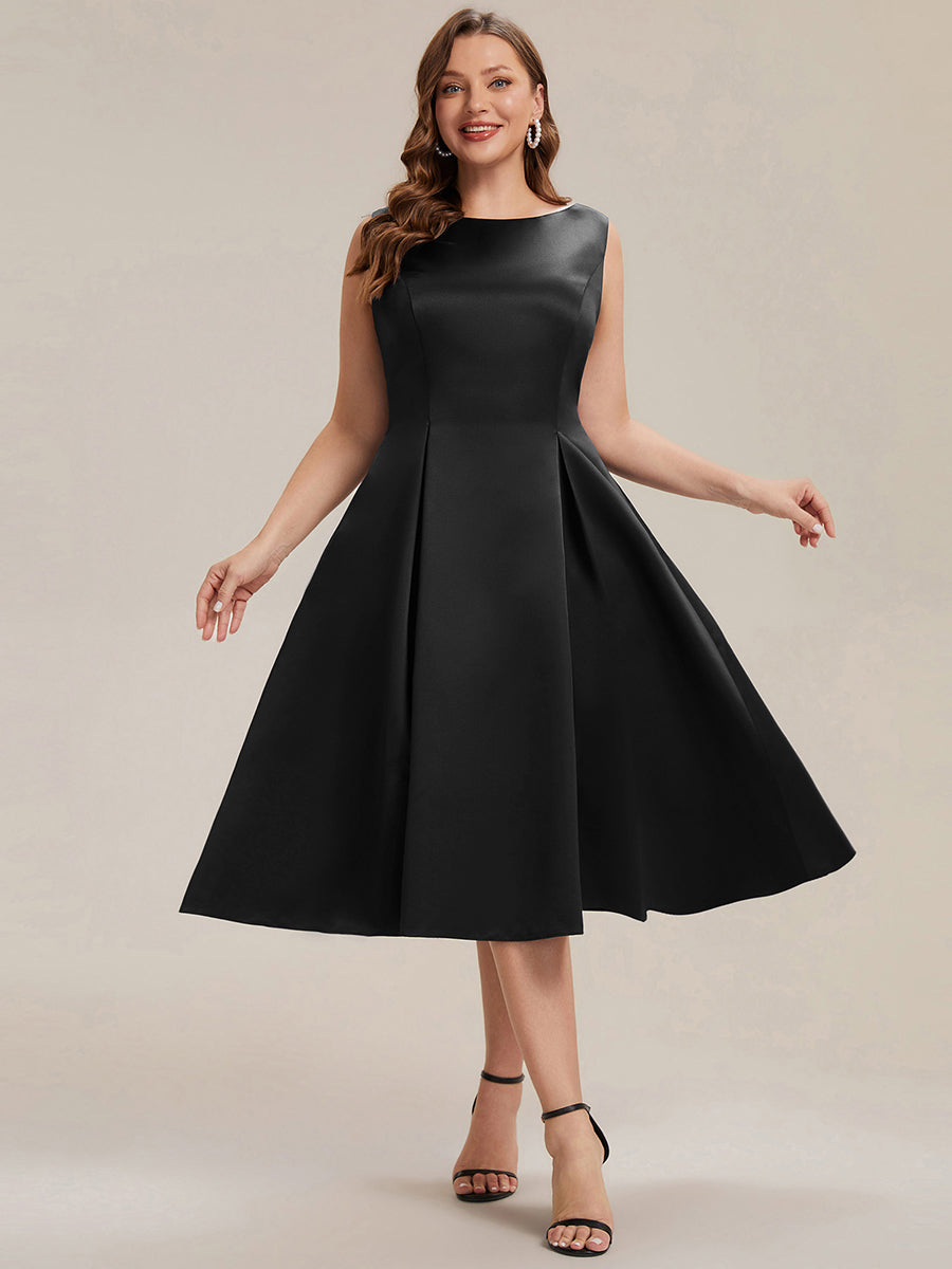 Satin Sleeveless Ball-Gown Wedding Guest Dress