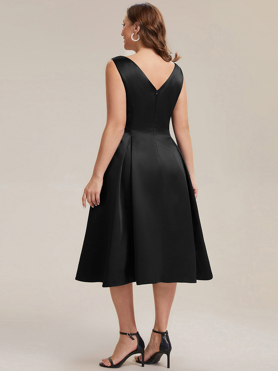 Satin Sleeveless Ball-Gown Wedding Guest Dress