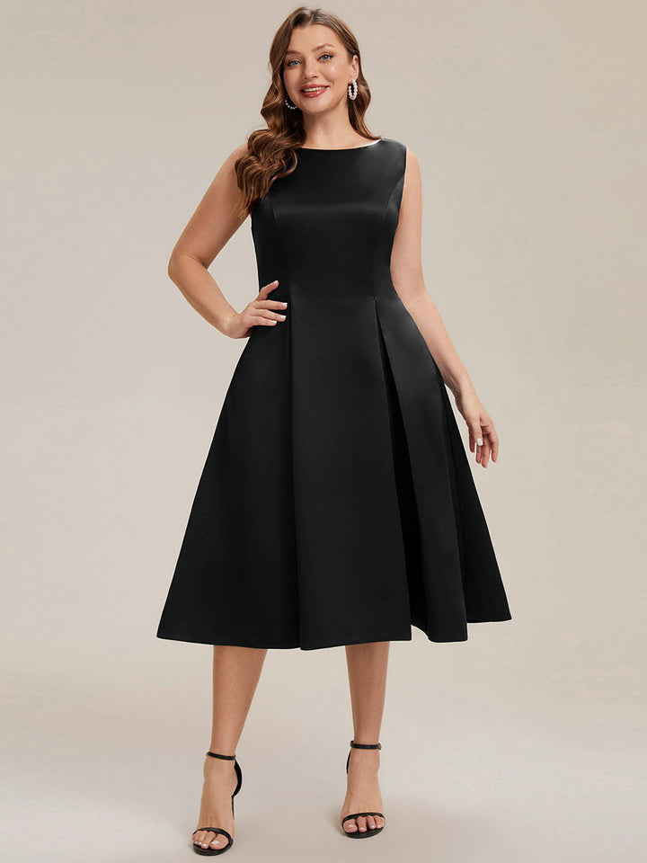 Satin Sleeveless Ball-Gown Wedding Guest Dress