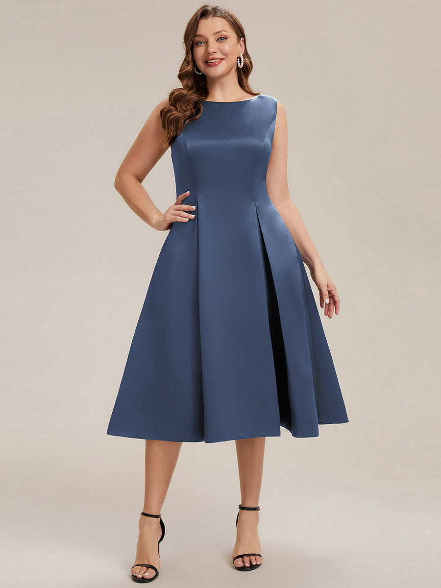 Satin Sleeveless Ball-Gown Wedding Guest Dress