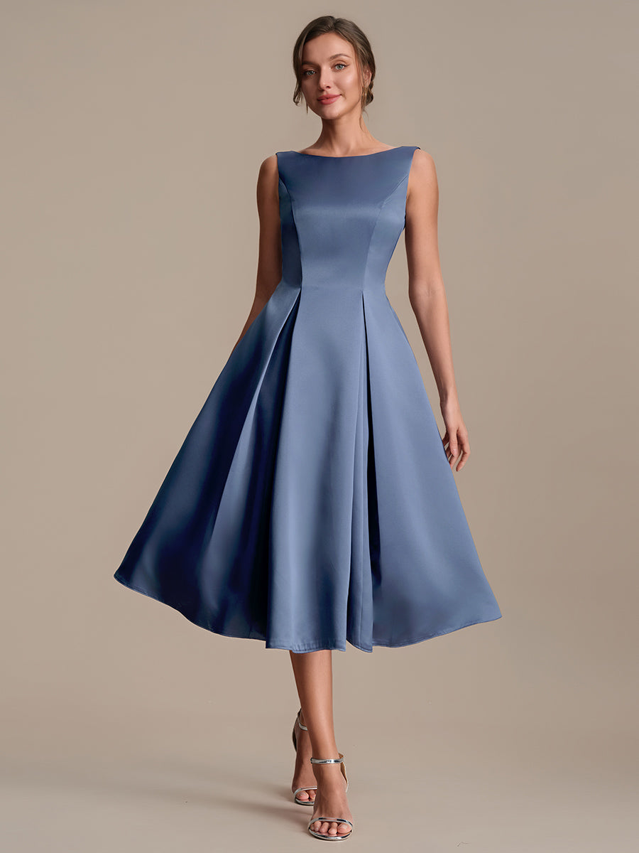 Satin Sleeveless Ball-Gown Wedding Guest Dress
