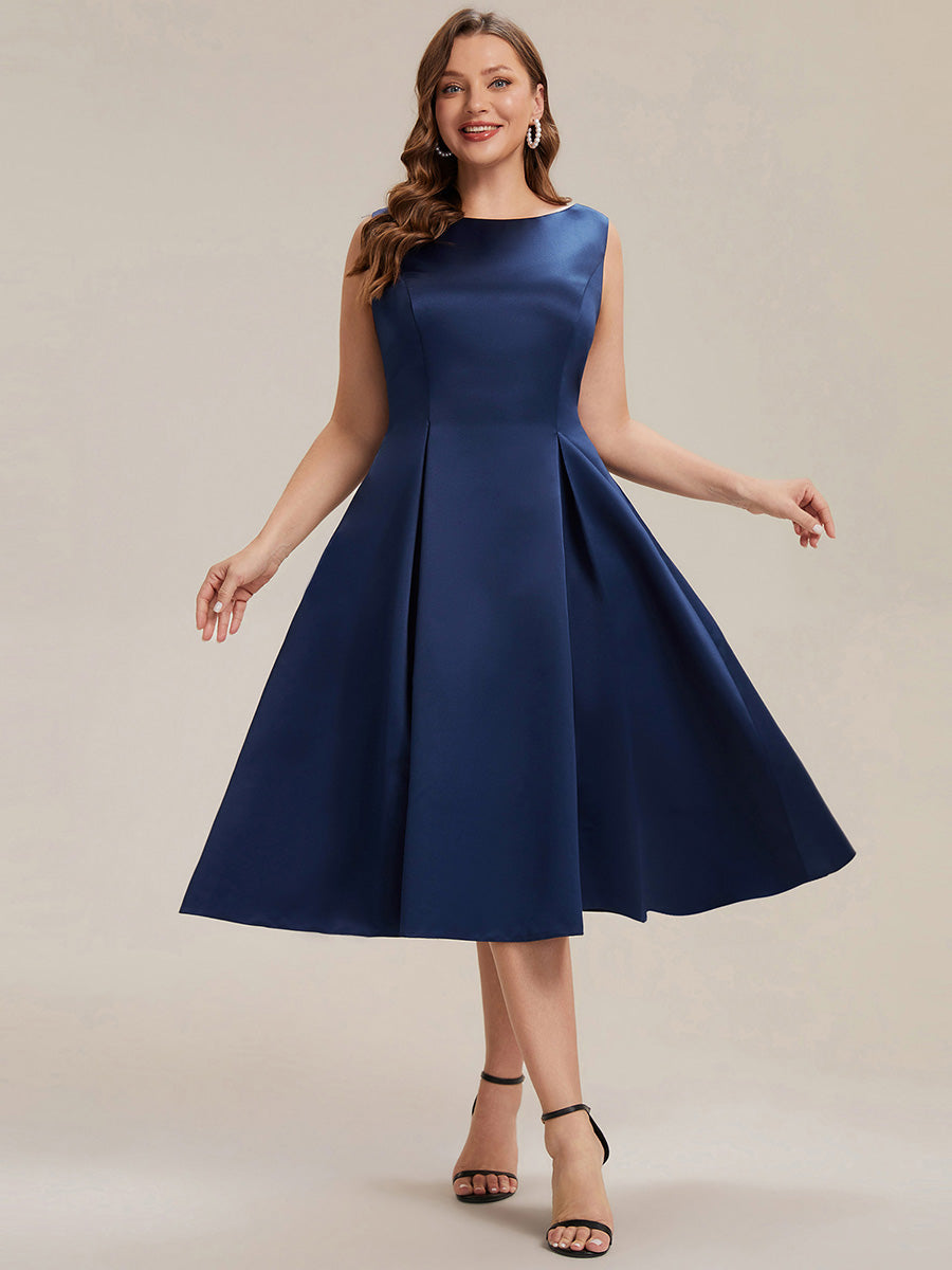 Satin Sleeveless Ball-Gown Wedding Guest Dress