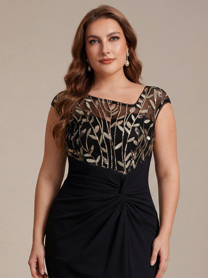 Plus Size Knotted Crepe Wedding Guest Dress