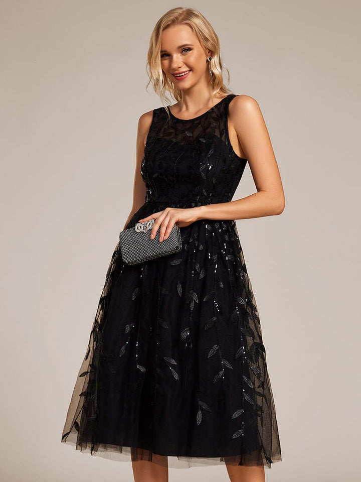Sequin Embroidery Wedding Guest Dress