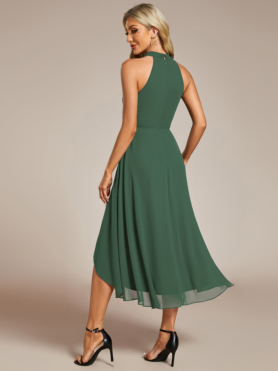 ever POSIE|Gathered Chiffon Sleeveless Wedding Guest Dress