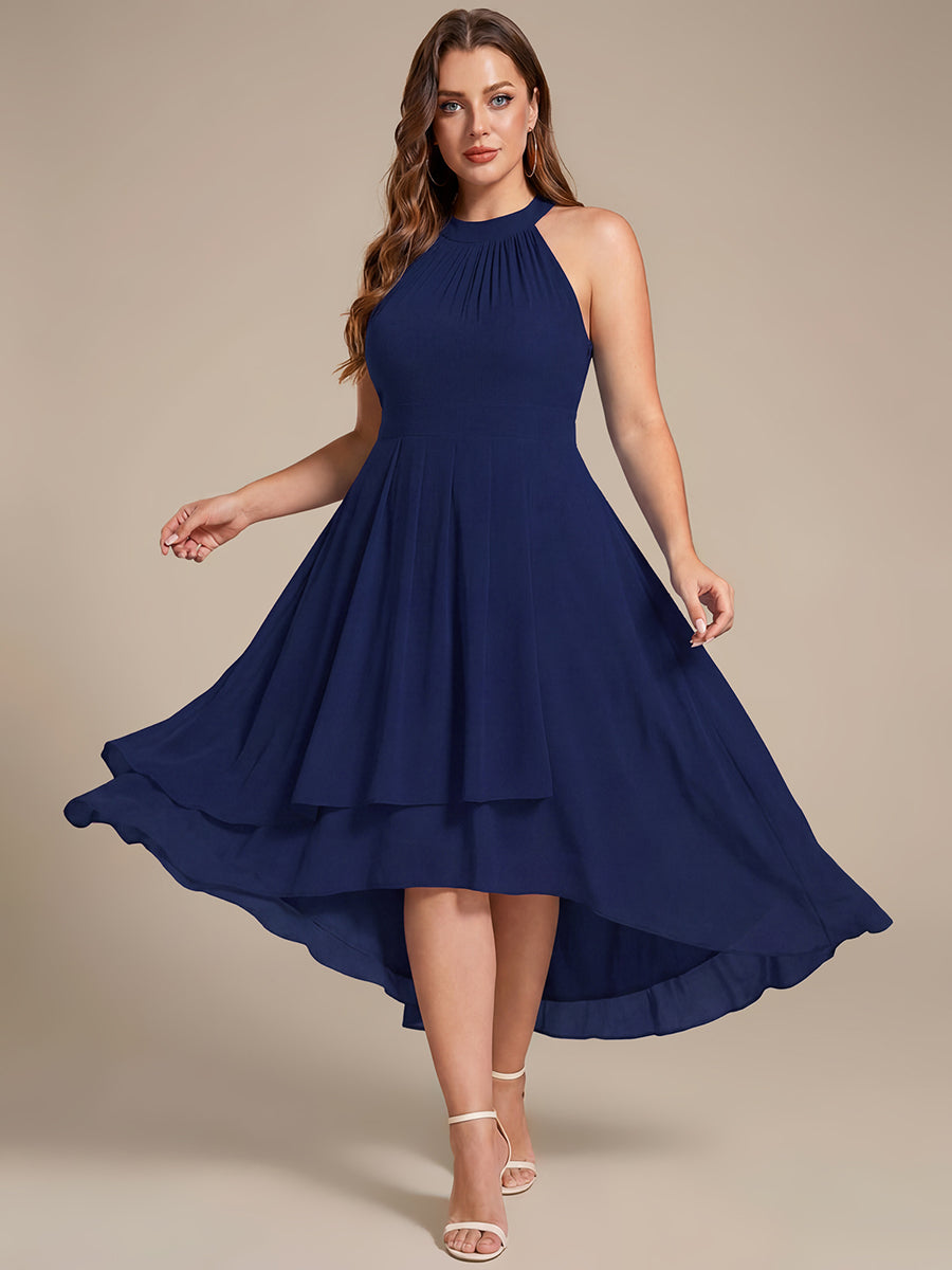 ever POSIE|Gathered Chiffon Sleeveless Wedding Guest Dress