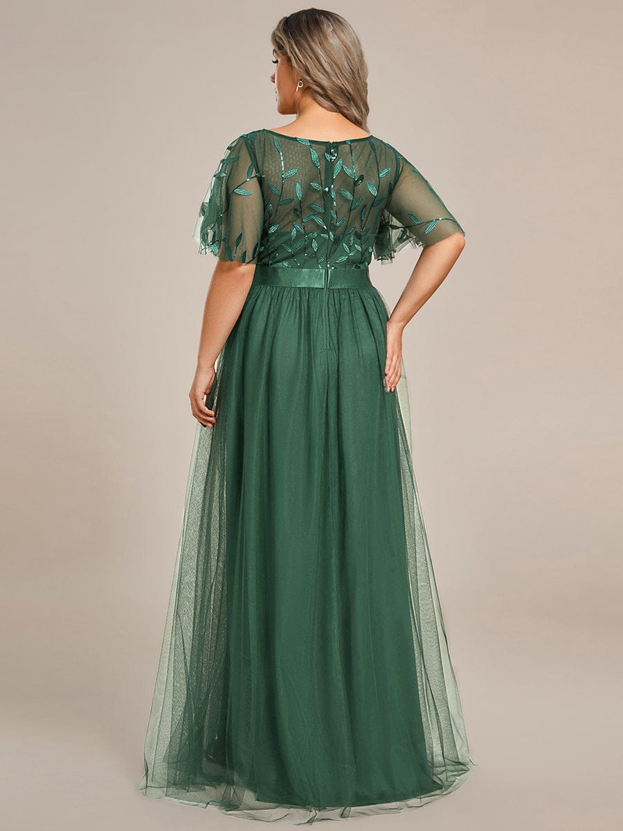 pretty SAPHIR|Plus Size Women's Embroidery Evening Dresses with Short Sleeve