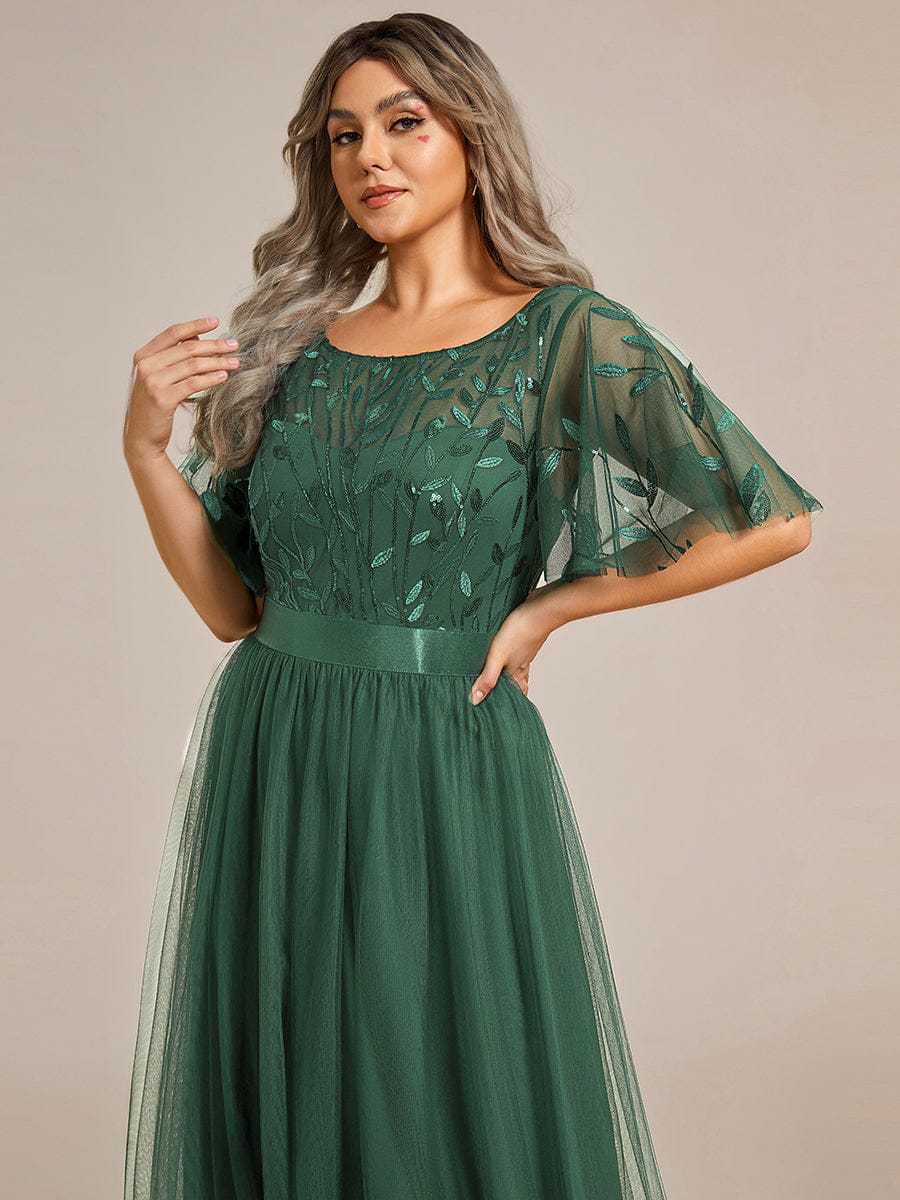 pretty SAPHIR|Plus Size Women's Embroidery Evening Dresses with Short Sleeve