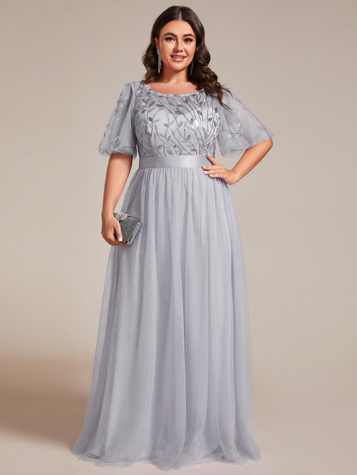 pretty SAPHIR|Plus Size Women's Embroidery Evening Dresses with Short Sleeve