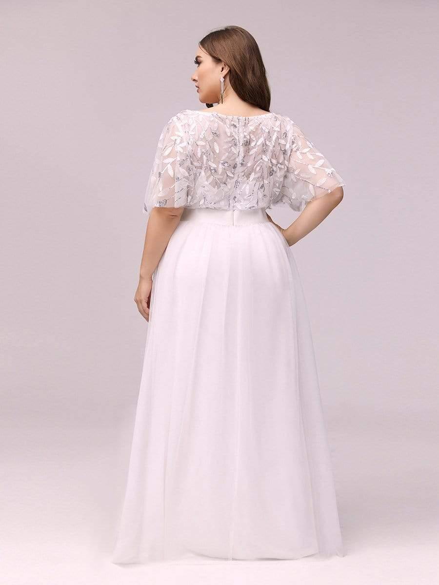 pretty SAPHIR|Plus Size Women's Embroidery Evening Dresses with Short Sleeve