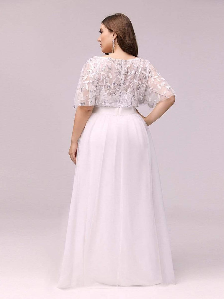 pretty SAPHIR|Plus Size Women's Embroidery Evening Dresses with Short Sleeve