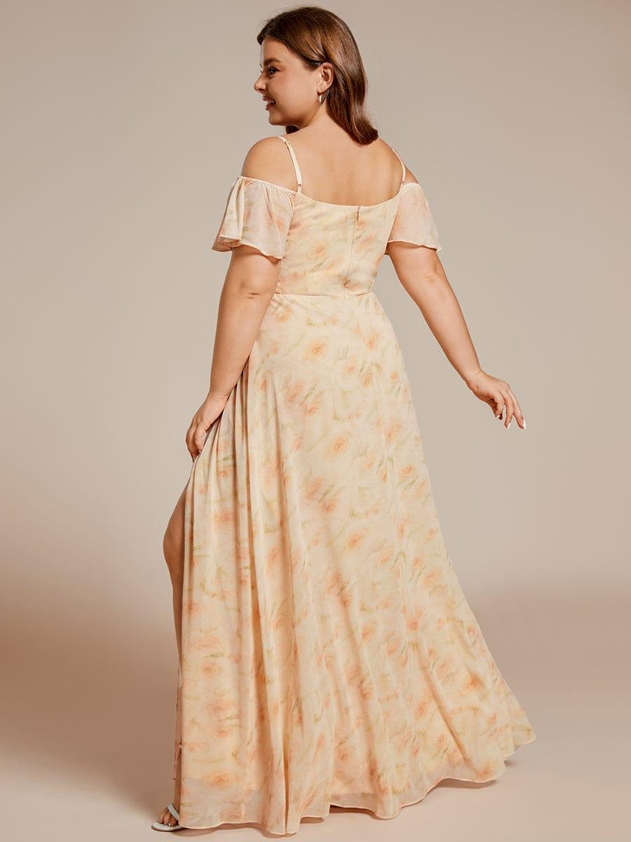 pretty REYA|Plus Size Cold Shoulder Formal Bridesmaid Dress with Side Slit